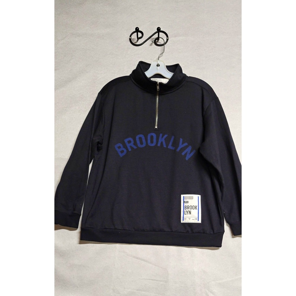 Vintage Havana Women's M Brooklyn Logo 1/2 Zip Fleece Mock Neck Sweatshirt